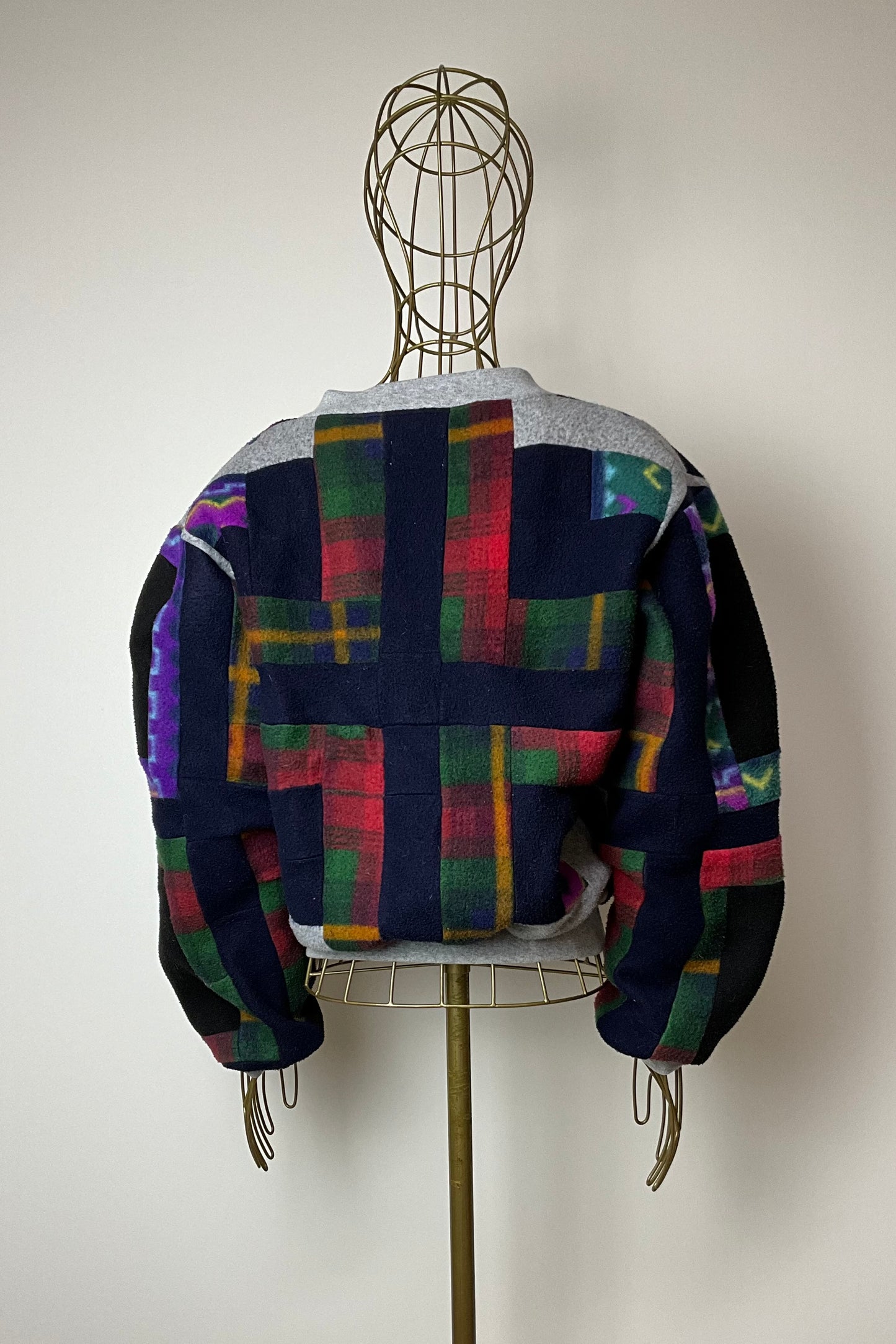 FLEECE PATCHWORK CARDIGAN